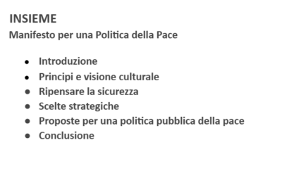 INSIEME – Manifesto per una Politica della Pace
